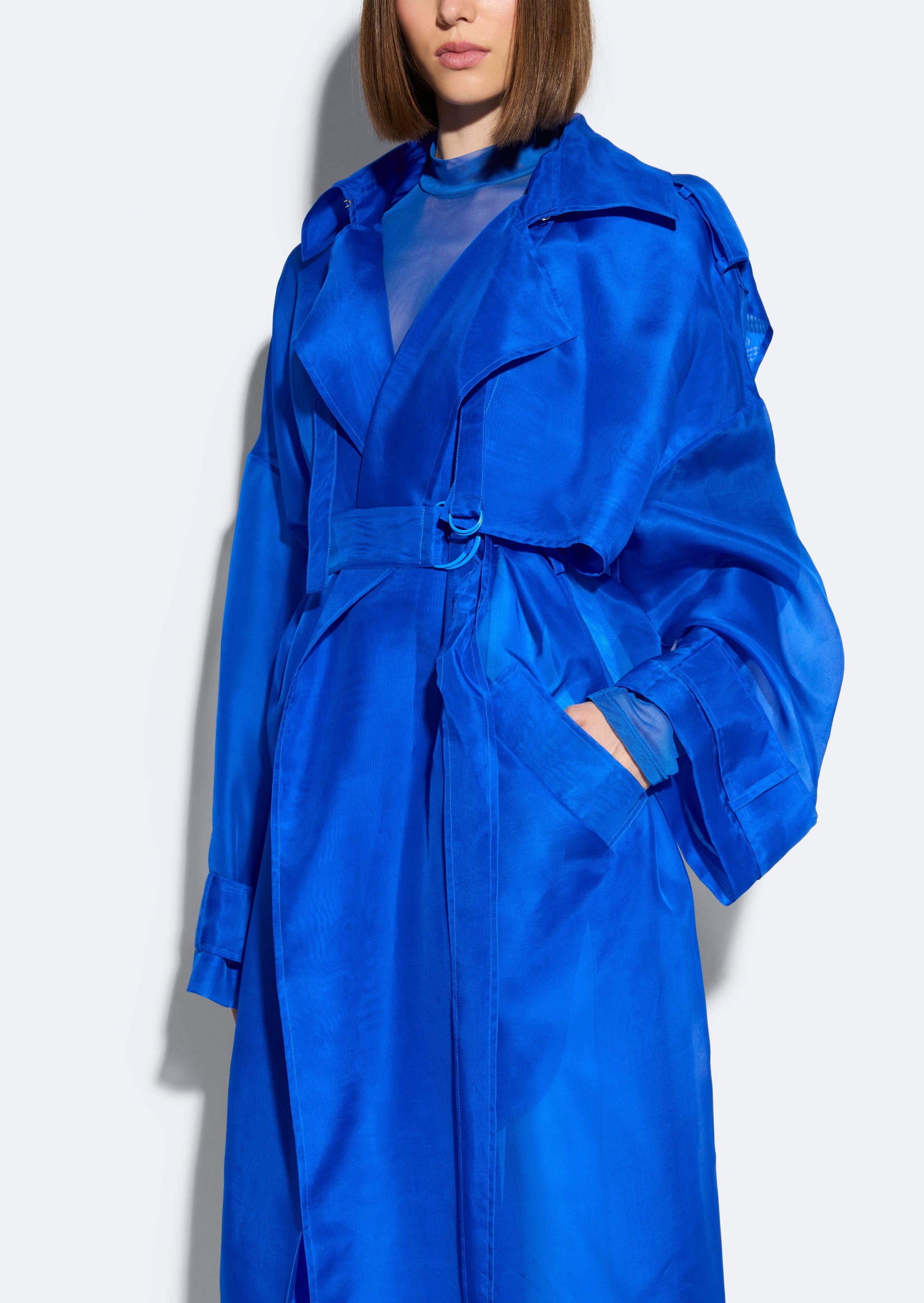 Organza Double Breasted Trench