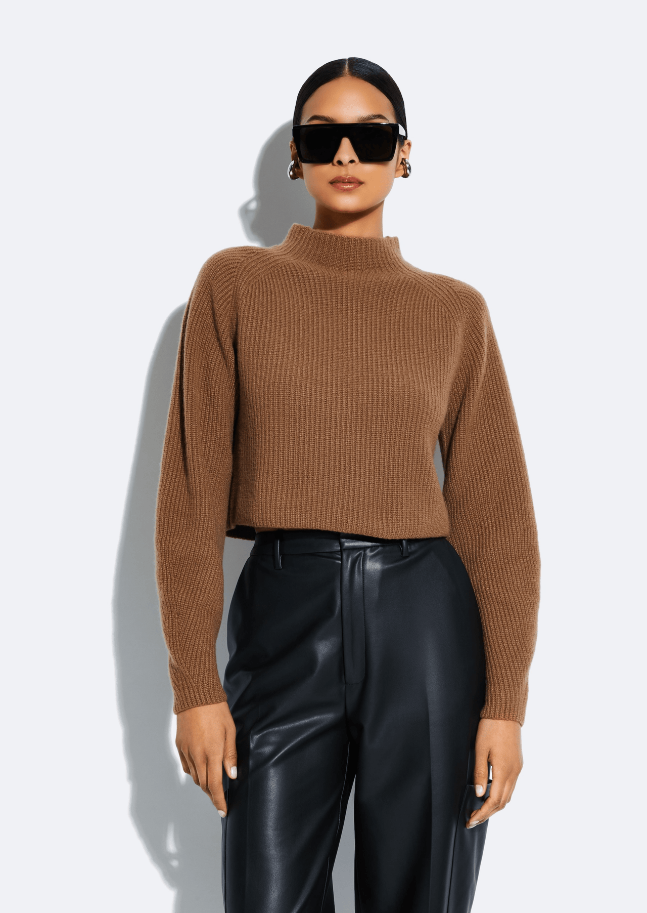 Cashmere Silk Cropped Raglan Sweater - LAPOINTE