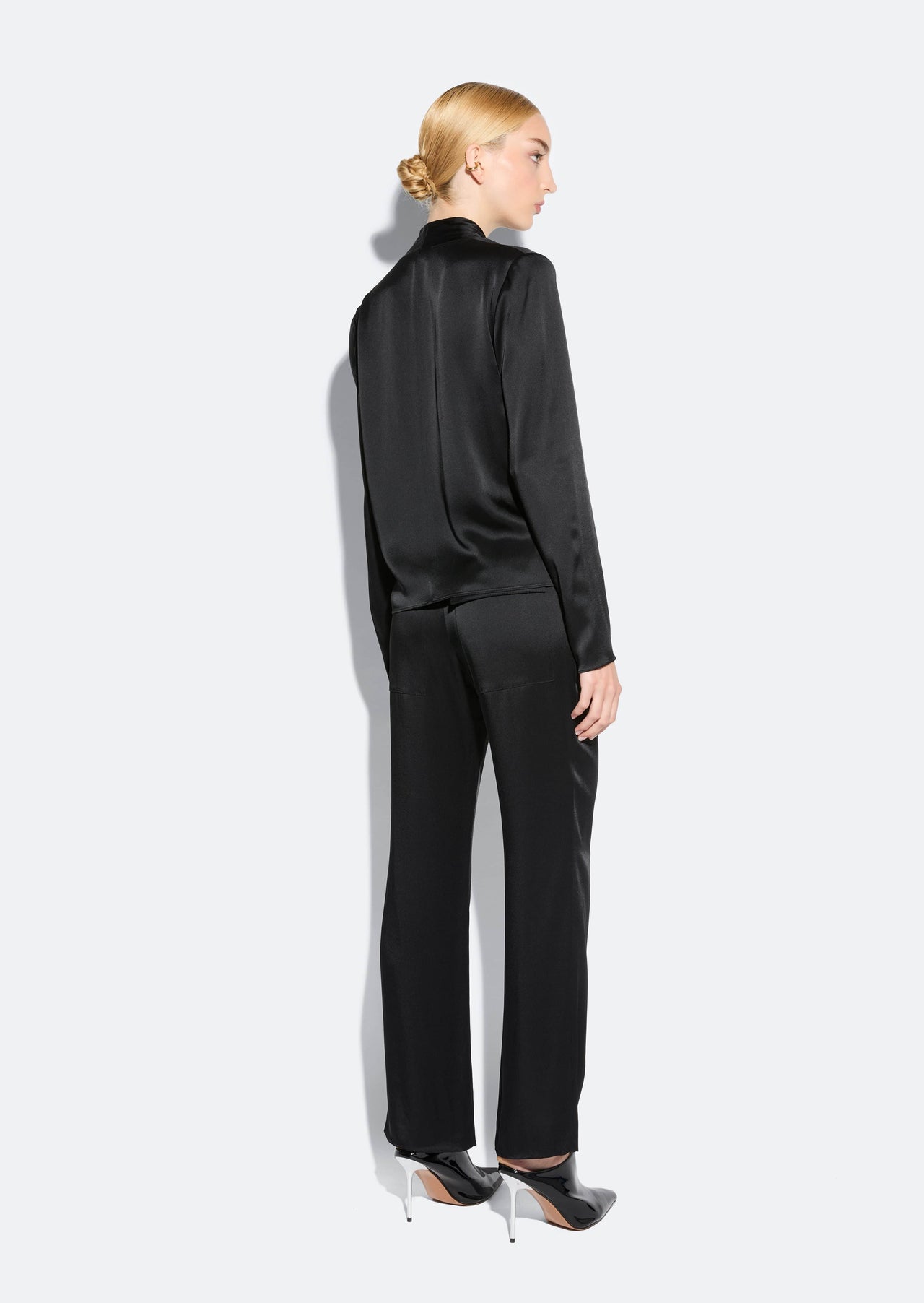 Satin Tapered Pleated Pant