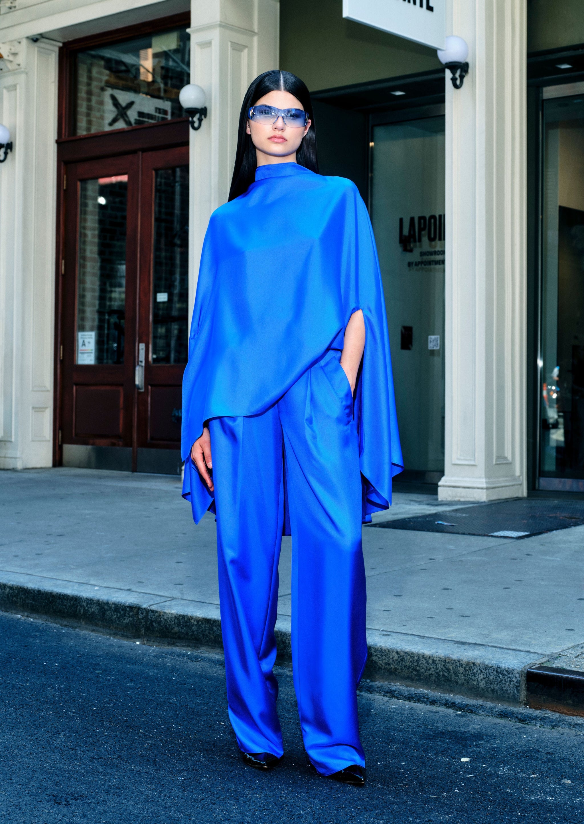 Silky Twill Oversized Cape Tee