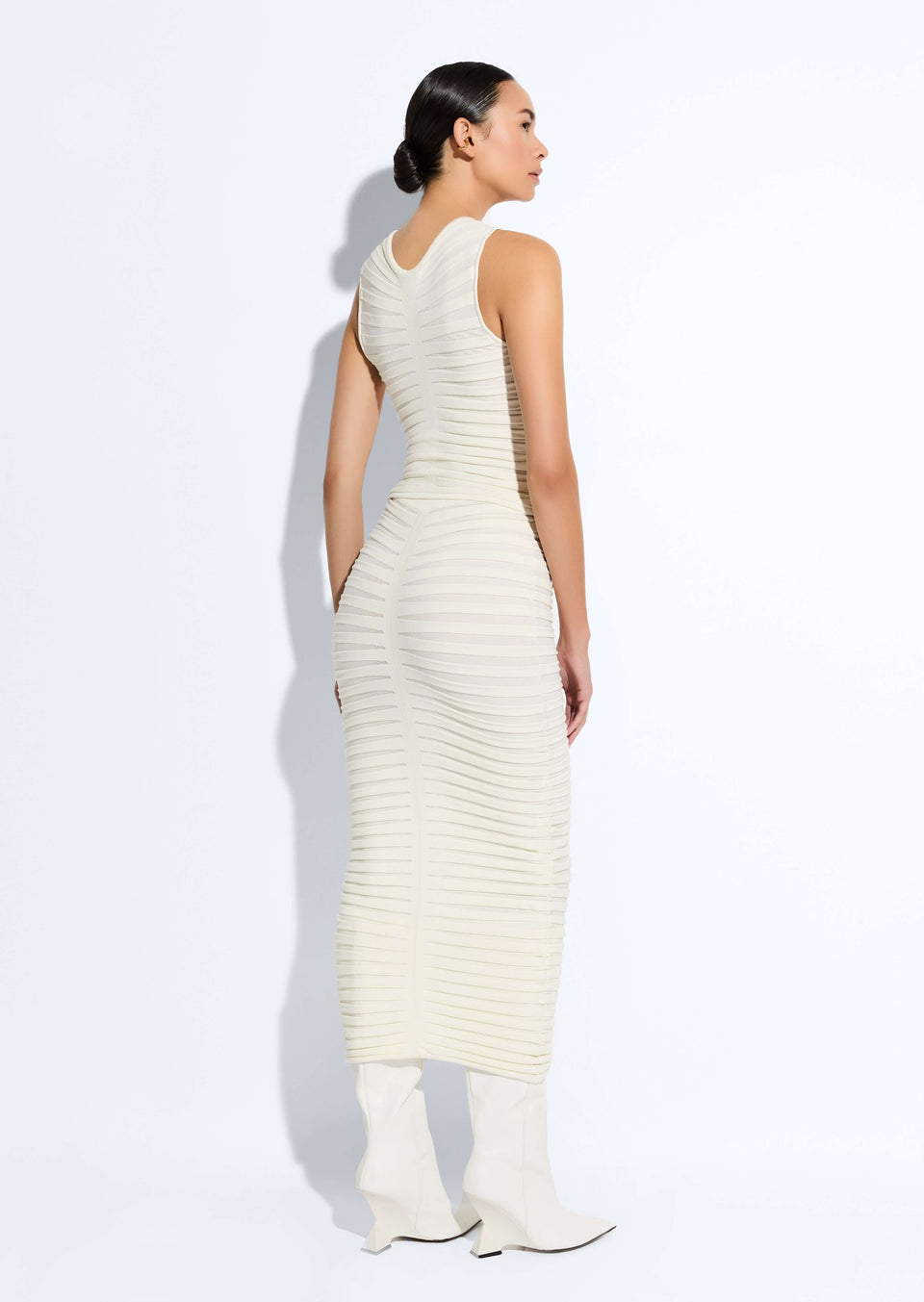 Matte Viscose Wide Ribbed Skirt