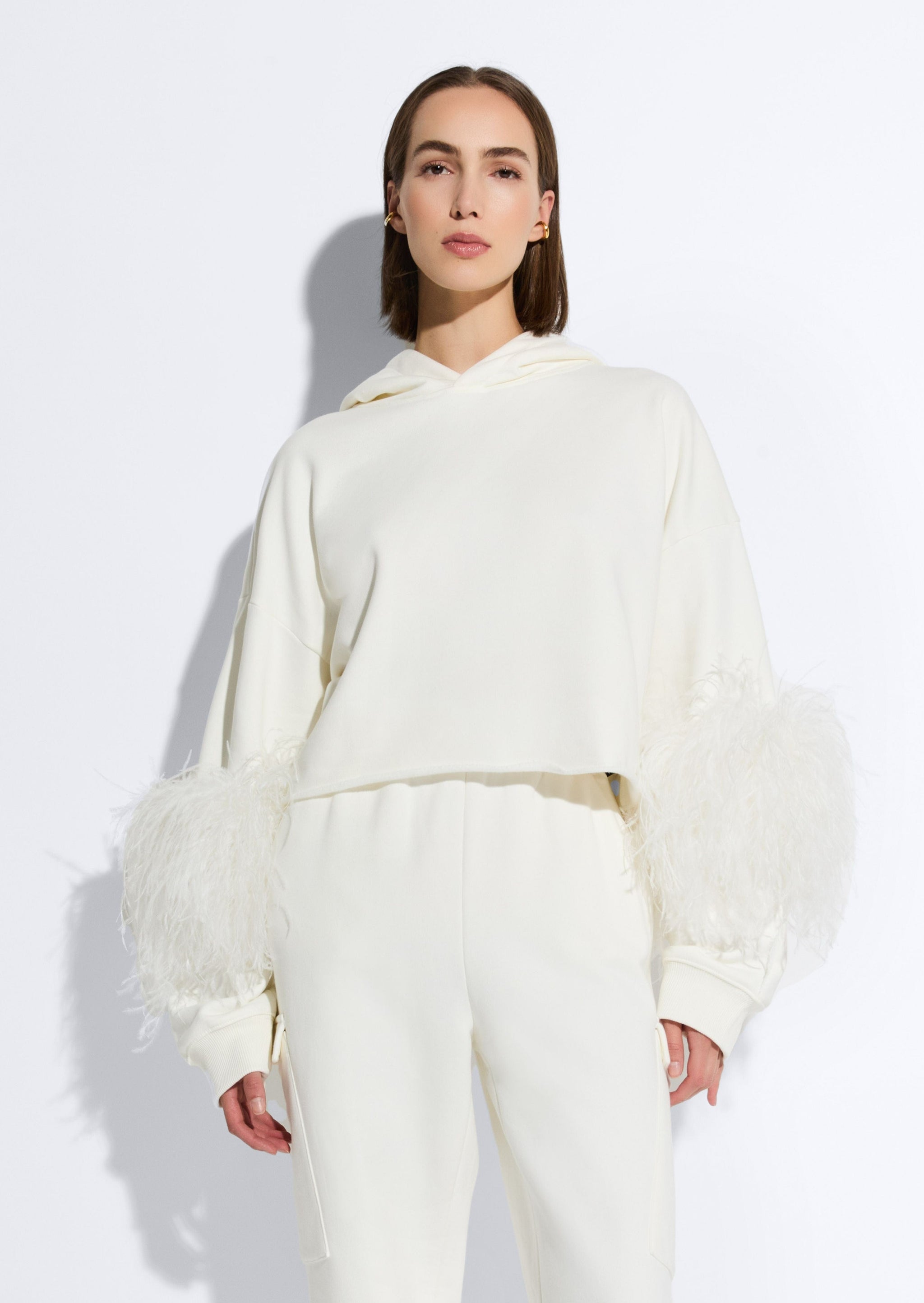 Cotton Sweatshirt With Feathers