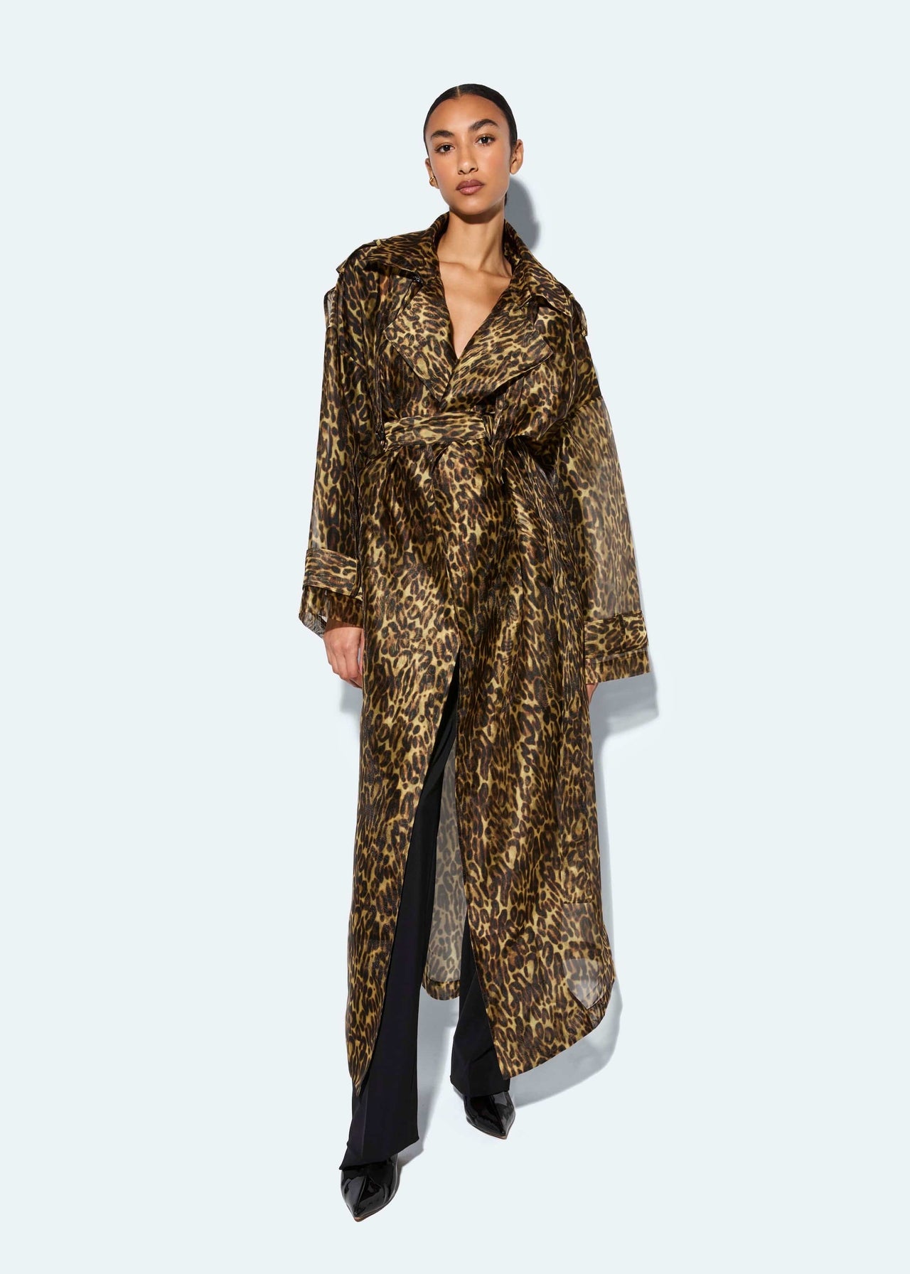 Organza Leopard Trench