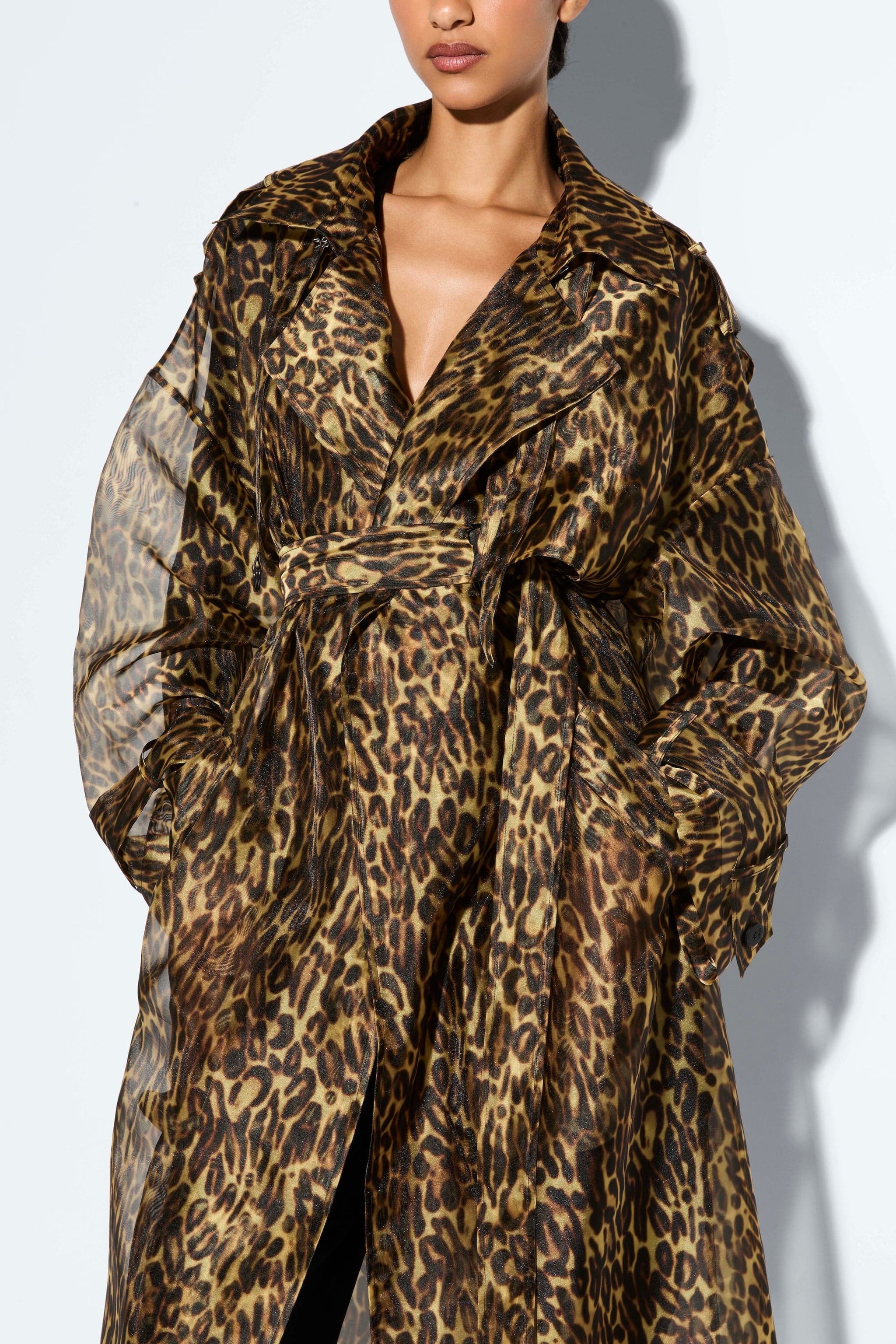 Organza Leopard Trench