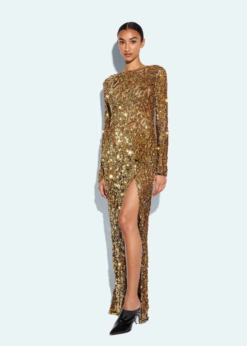 Abstract Sequin Gown