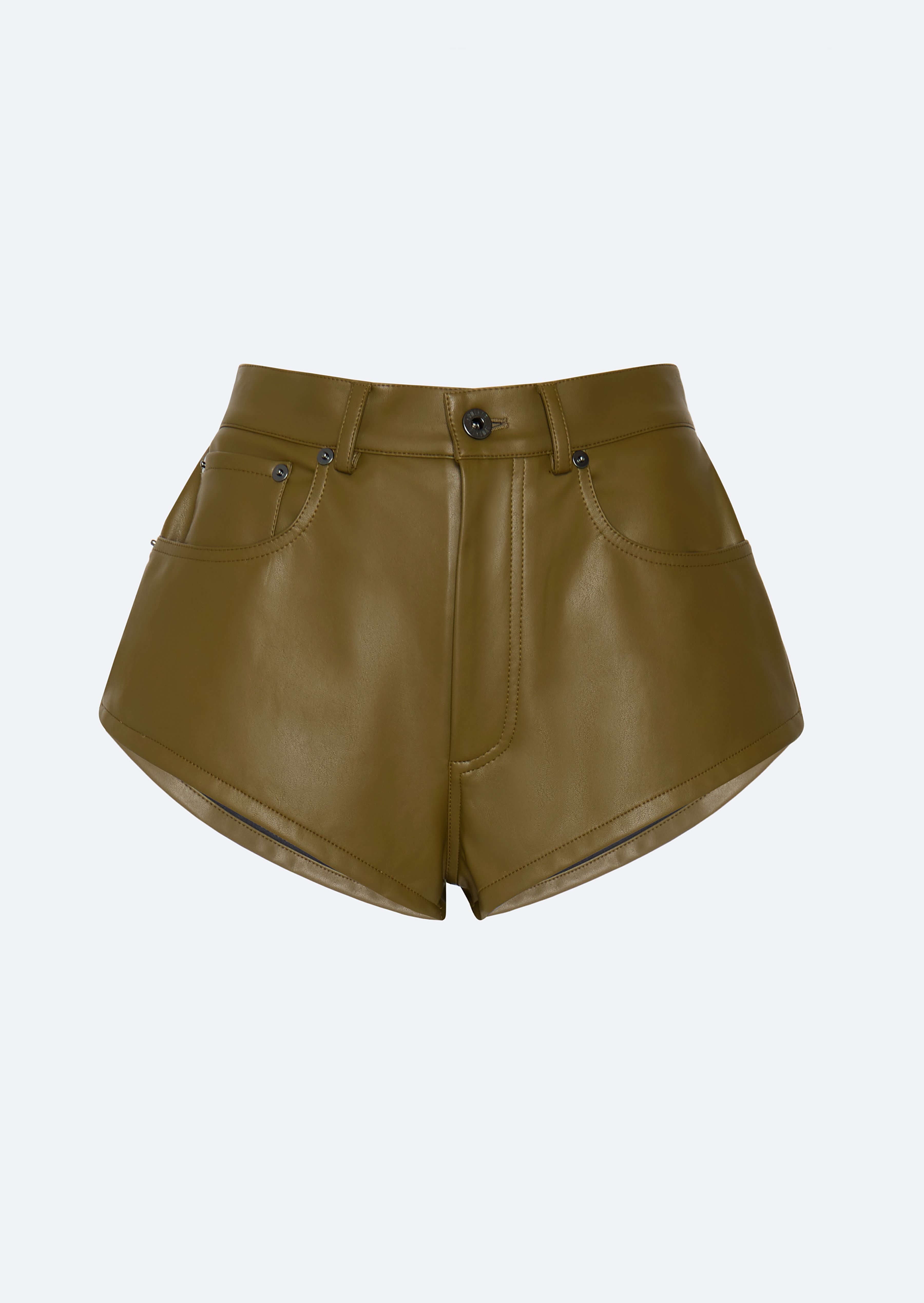 Faux Leather Mini Short