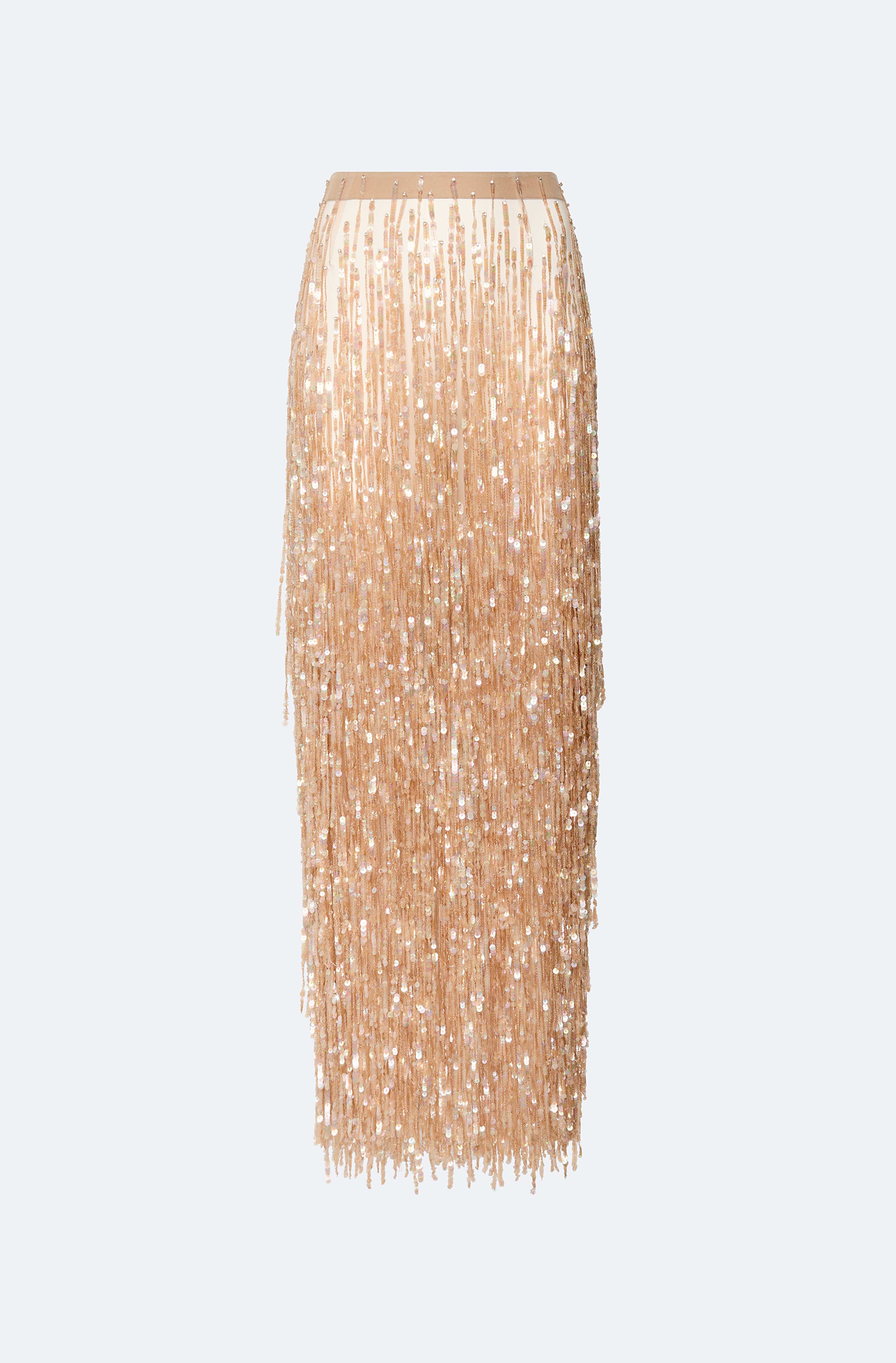 Fringe Sequin Pencil Skirt - LAPOINTE