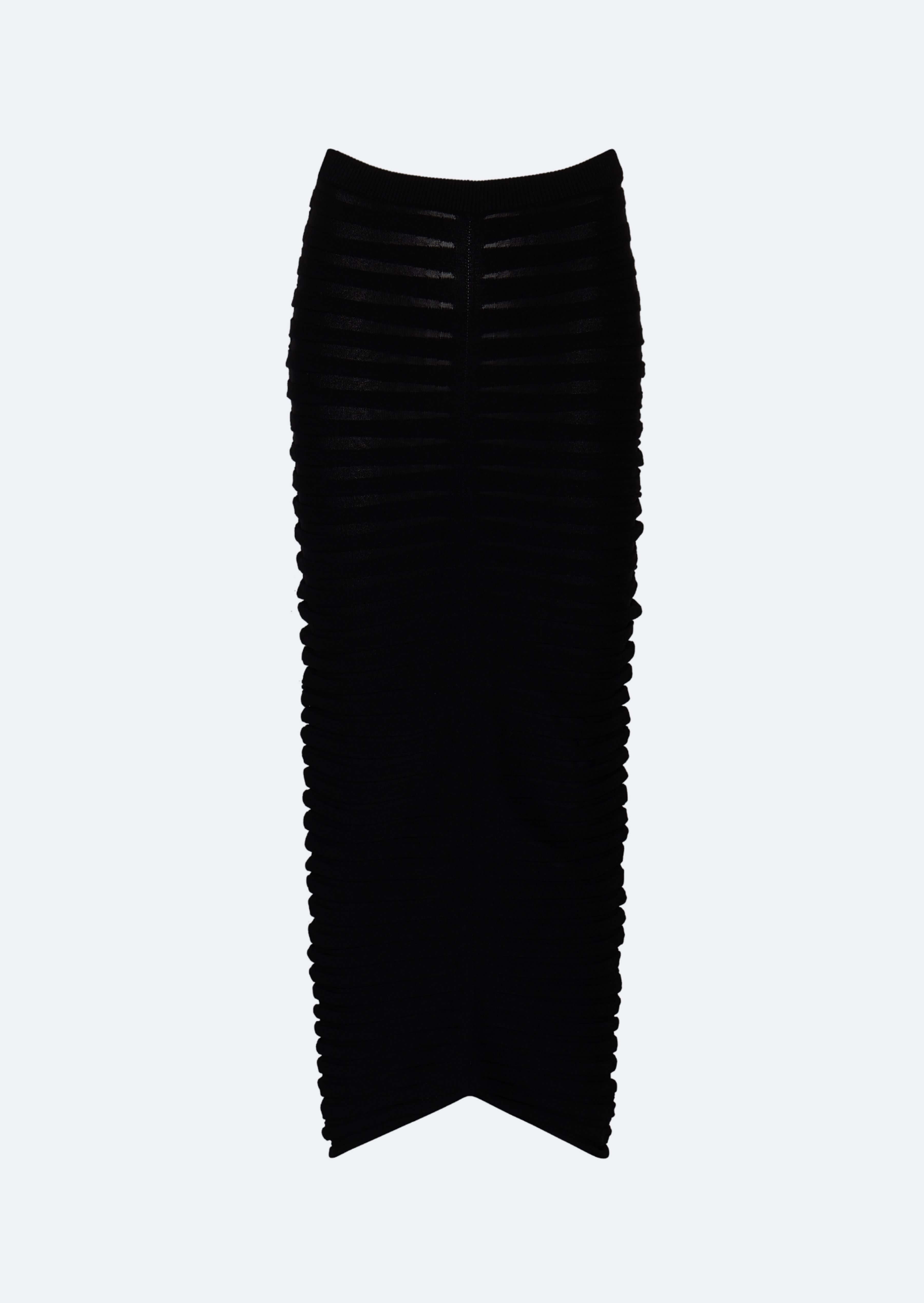 Matte Viscose Wide Ribbed Skirt