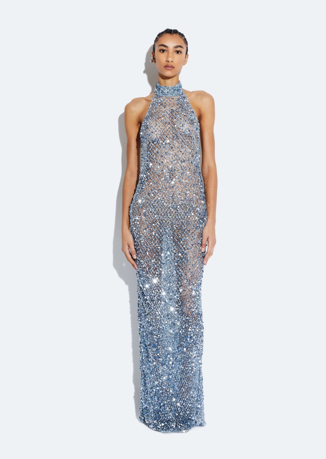 Mesh Sequin Gown