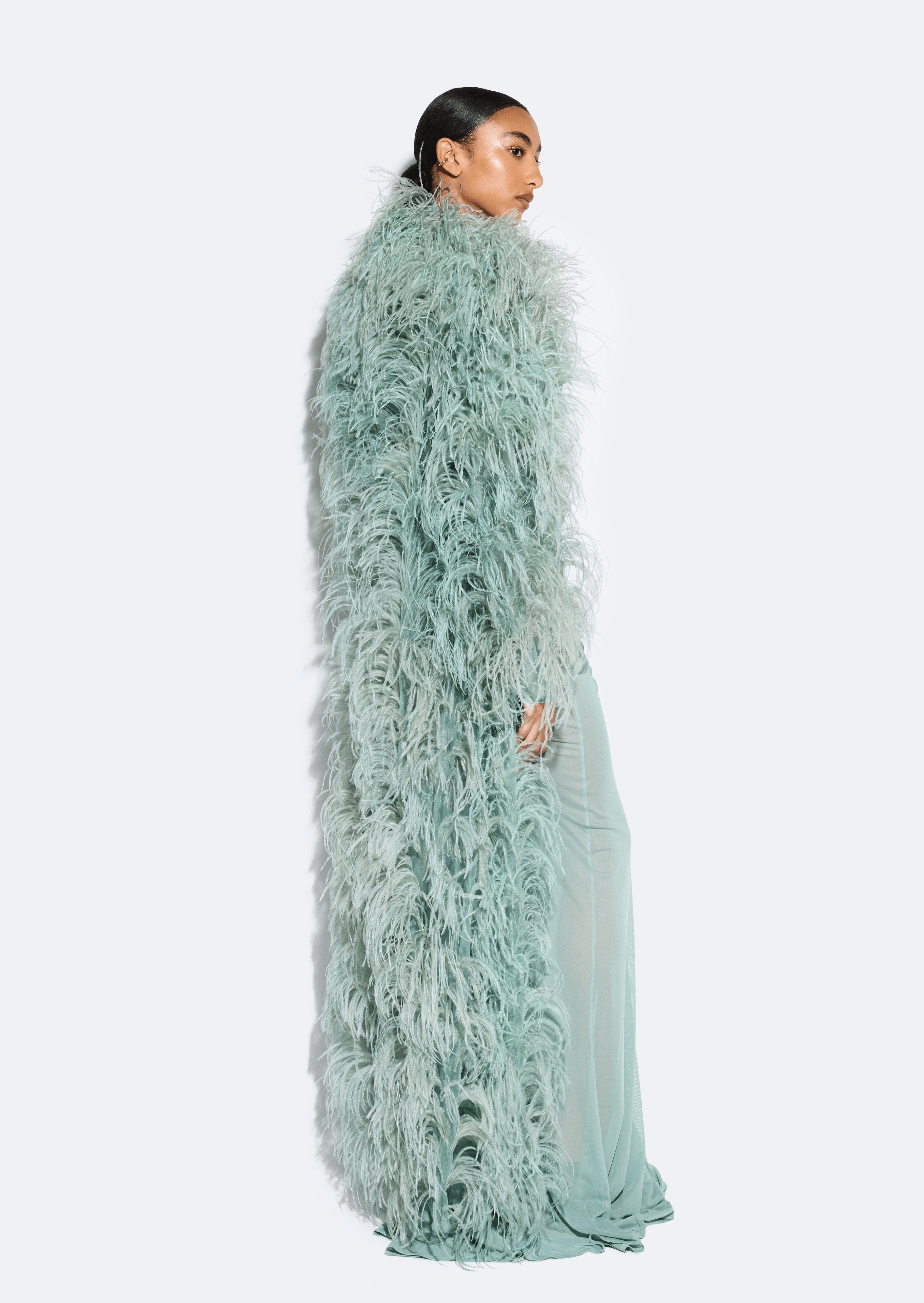 Marbled Feathers Coat - LAPOINTE