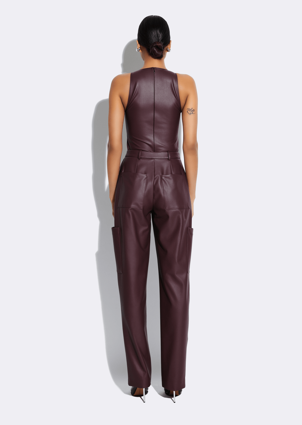 Stretch Faux Leather Tapered Trouser - LAPOINTE