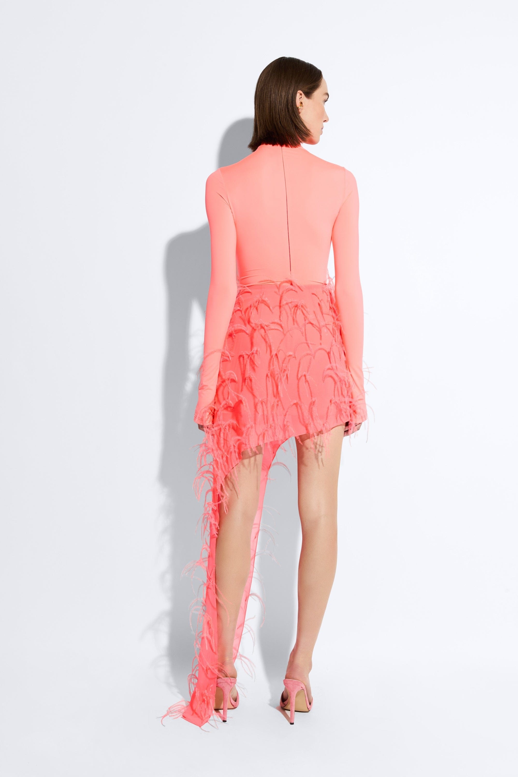 Lightweight Georgette Skirt With Feathers