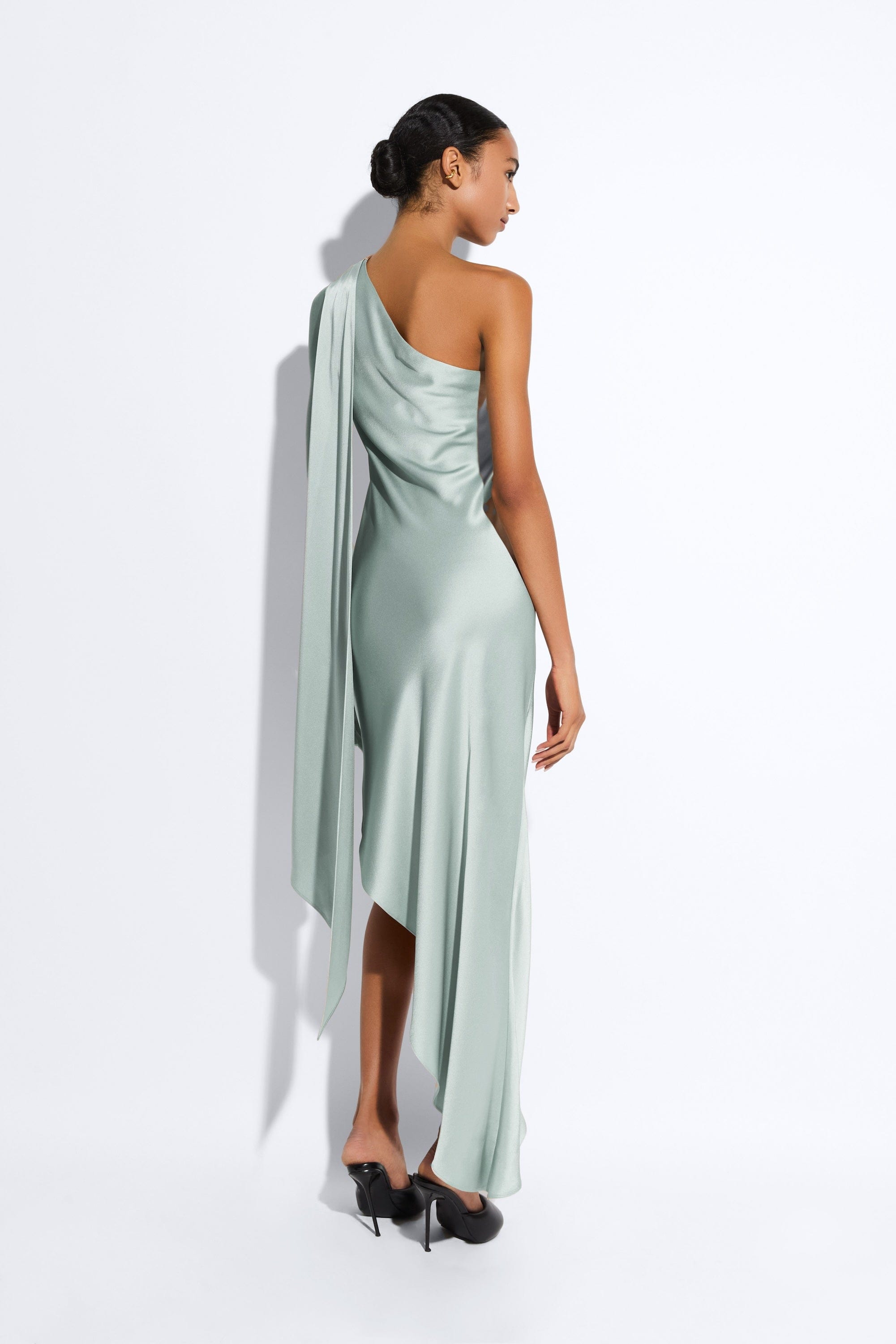 Satin One Shoulder Dress