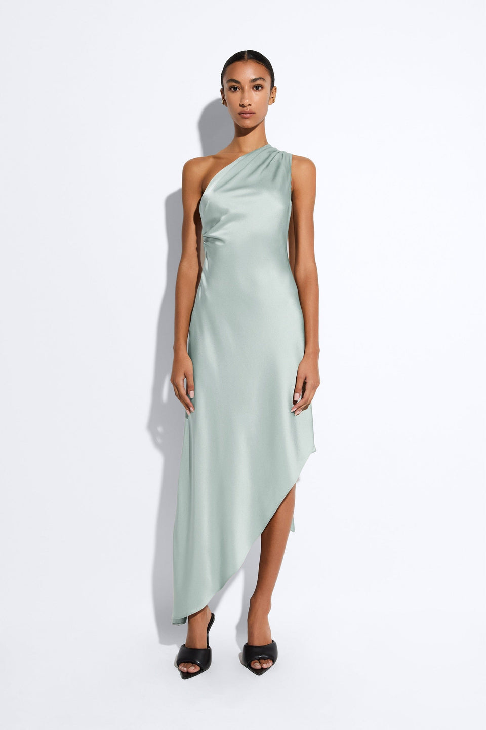 Satin One Shoulder Dress