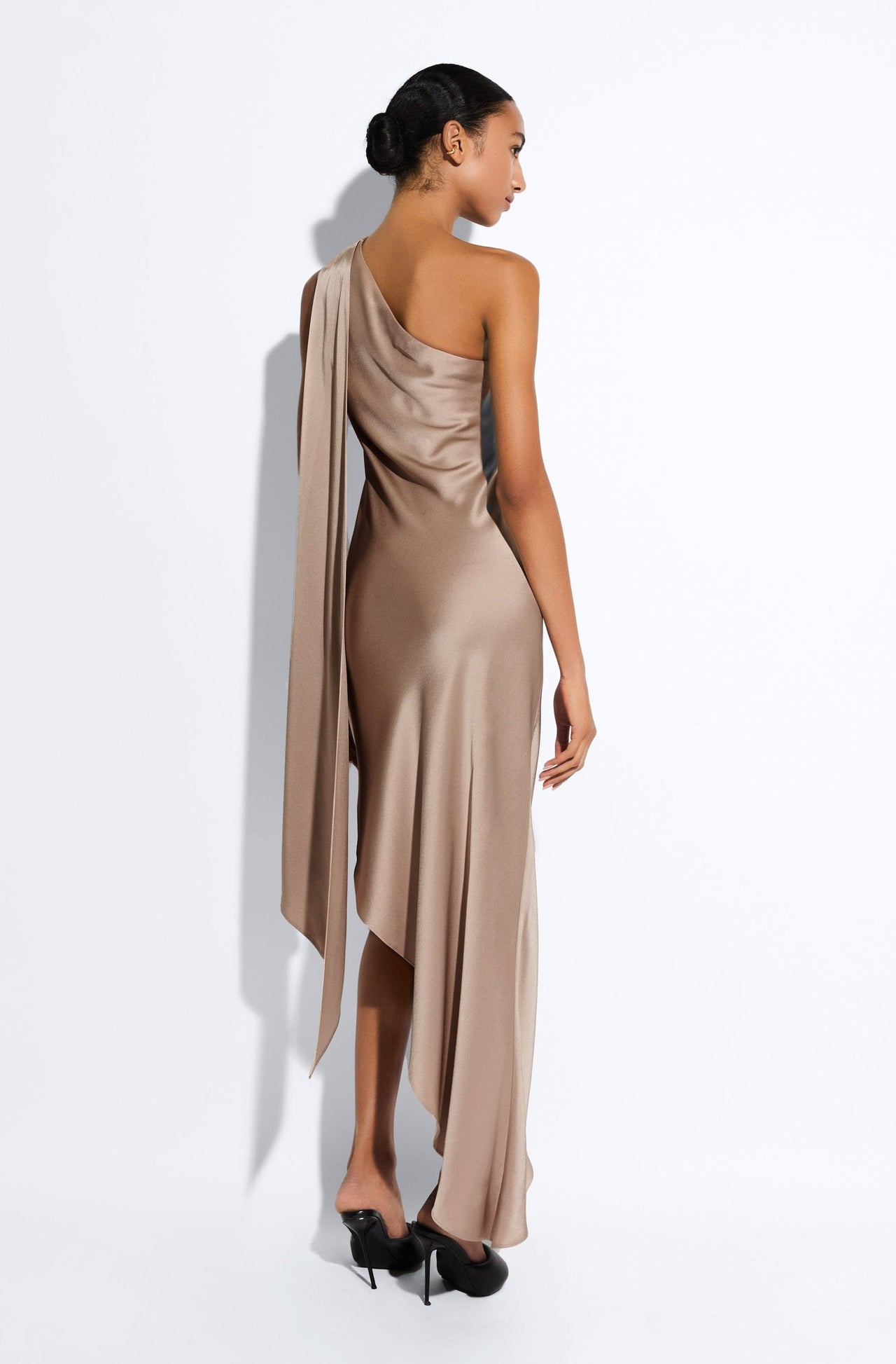 Satin One Shoulder Dress - LAPOINTE