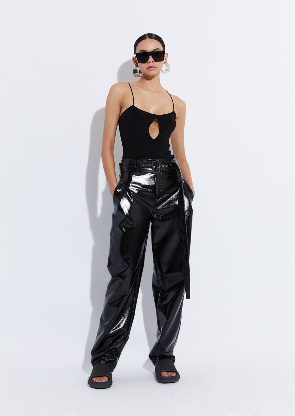 Shiny Viscose Slit Bodysuit - LAPOINTE